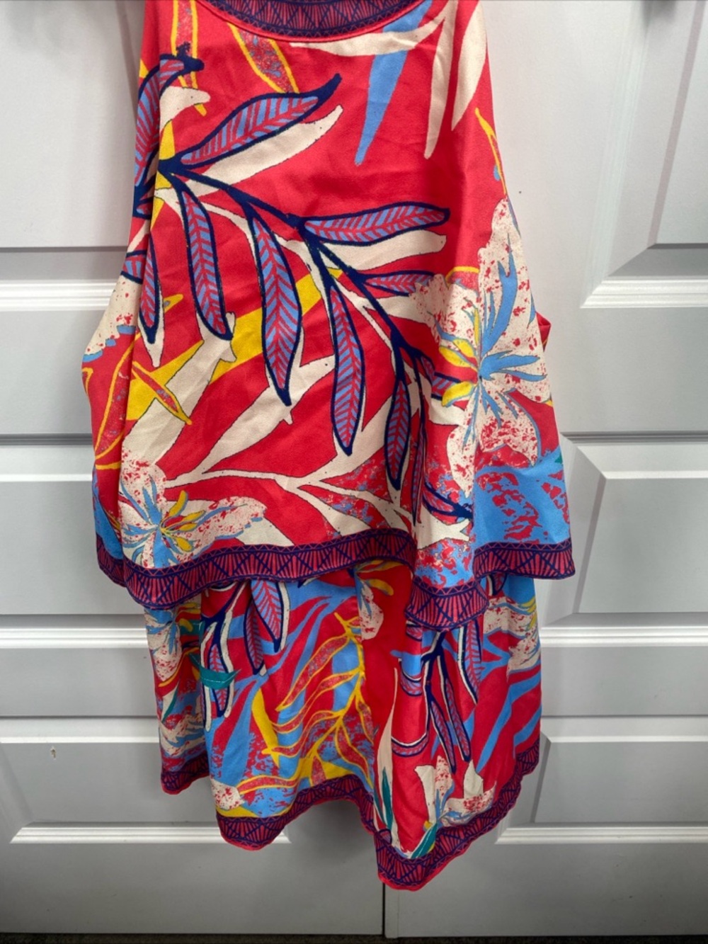 Flying Tomato Tropical Floral Print Shorts Romper Large Ruffle Sleeveless Spring - Picture 7 of 8
